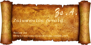 Zsivanovics Arnold névjegykártya